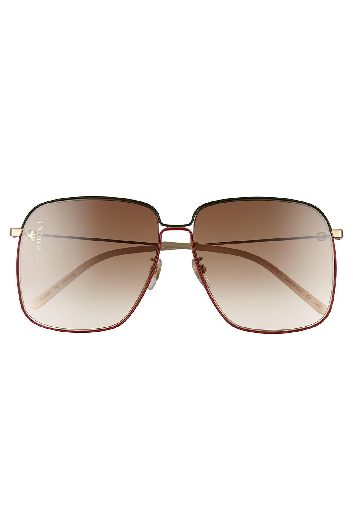 gucci 61mm square sunglasses