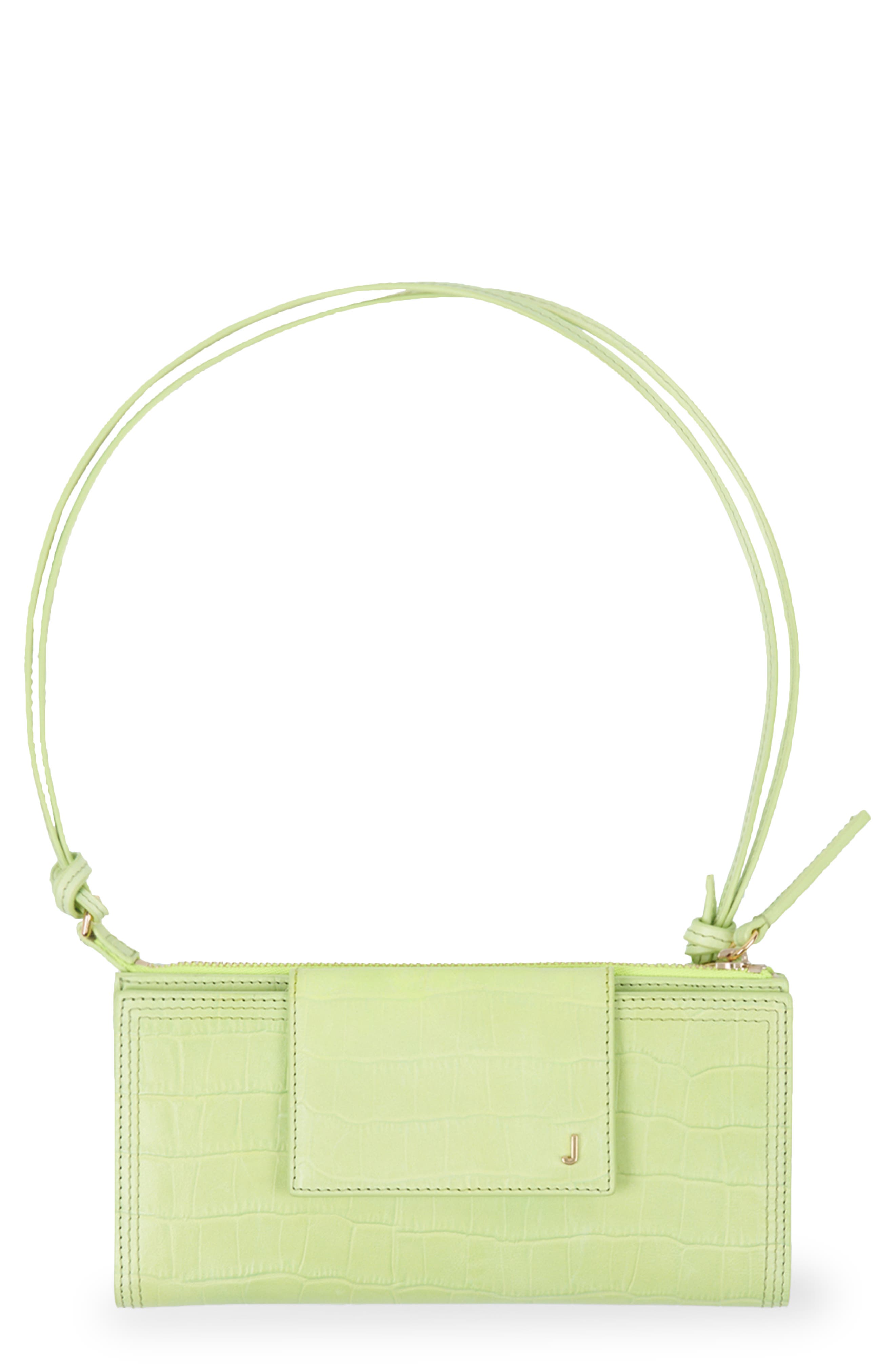Jacquemus Le Pichoto Leather Wallet on a Strap in Light Green at Nordstrom