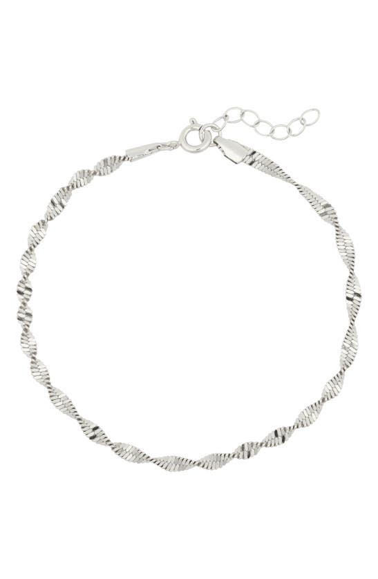 Shop Nordstrom Rack Twisted Snake Chain Anklet In Silver