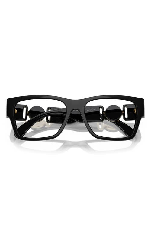 Versace 53mm Pillow Optical Glasses In Shiny Black