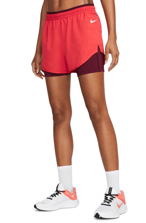 Nike Tempo Luxe 2-in-1 Shorts in Light Crimson/Dark Beetroot