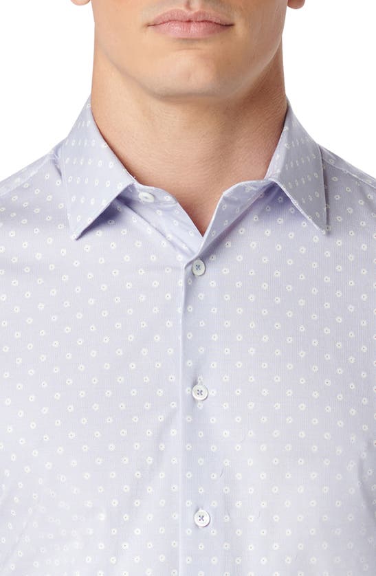 Shop Bugatchi Miles Ooohcotton® Dot Print Short Sleeve Button-up Shirt In Lilac