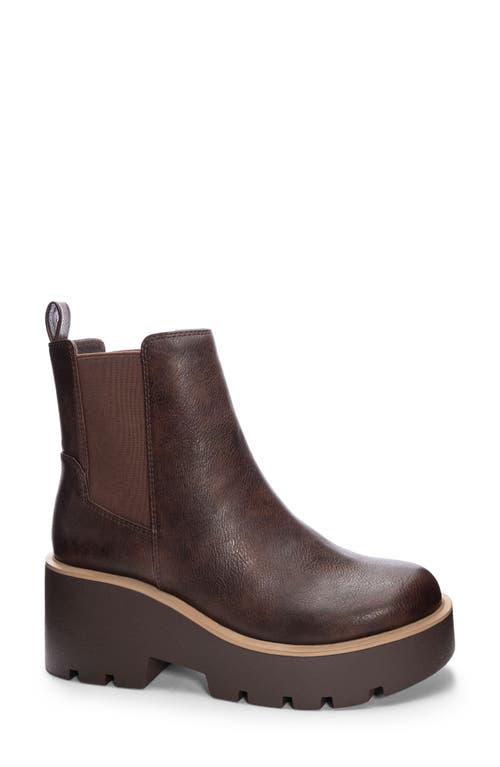 Dirty Laundry Rabbit Smooth Platform Chelsea Boot in Brown