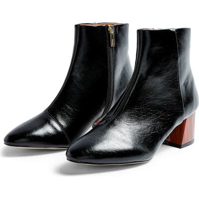 Topshop Block Heel Bootie - Black