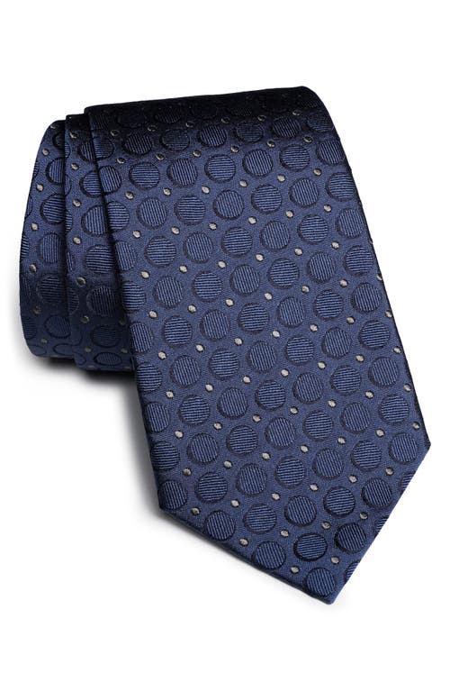 Jack Victor Lorimer Medallion Print Silk Tie in Blue 