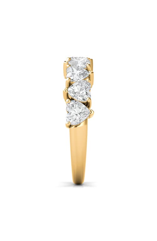 Hautecarat Alternating Hearts Lab Created Diamond Half Eternity Ring In Yellow Gold