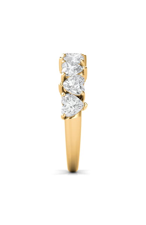 Shop Hautecarat Alternating Hearts Lab Created Diamond Half Eternity Ring In Yellow Gold