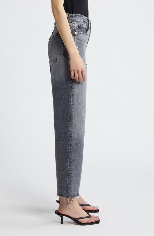 FRAME FRAME LE JANE RAW HEM HIGH WAIST ANKLE WIDE LEG JEANS 