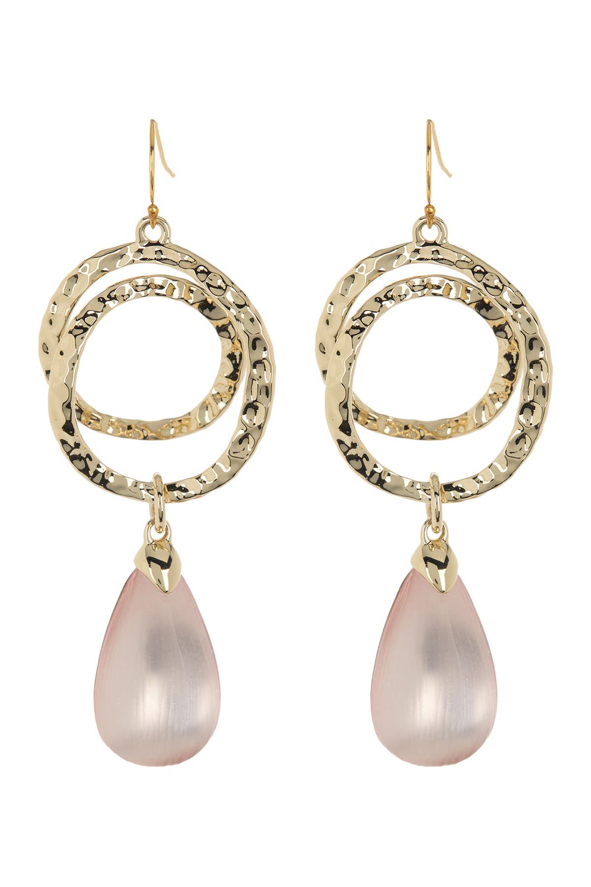Alexis Bittar Hammered Coil Link Tear Drop Earrings In Sunset