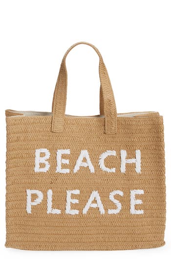 Btb Los Angeles Beach Please Tote Bag In Brown