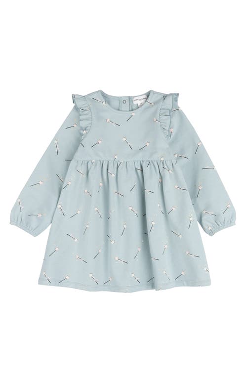 MILES THE LABEL Kids' Magic Wand Print Ruffle Long Sleeve Dress in Light Turquoise 