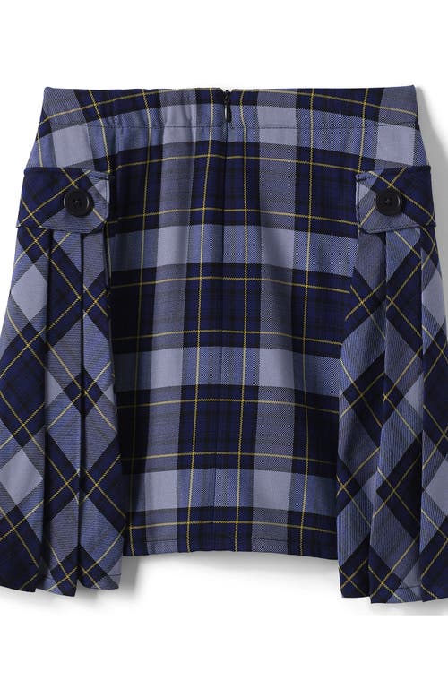 LANDS' END LANDS' END SCHOOL UNIFORM GIRLS SIDE PLEAT PLAID SKORT ABOVE KNEE