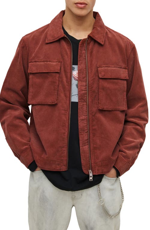 AllSaints Clifton Corduroy Jacket in Brunello Red