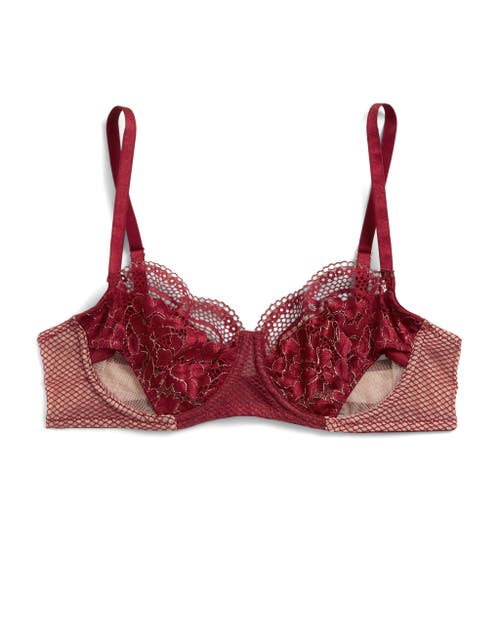 Shop Adore Me Farina Unlined Balconette Bra In Dark Red