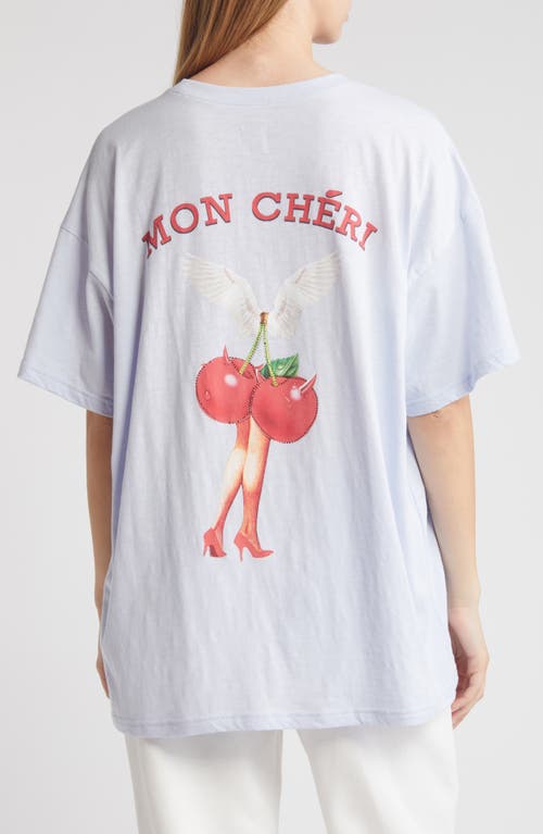 Shop Boys Lie Cherry Picker Embroidered Logo Cotton Slub T-shirt In Blue