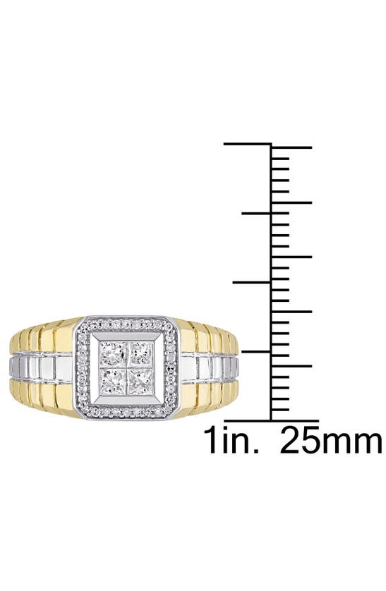 Shop Delmar Princess Cut Diamond Ring In Yellow
