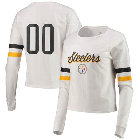 Women's Pittsburgh Steelers New Era Black Thermal Crop Long Sleeve T-Shirt