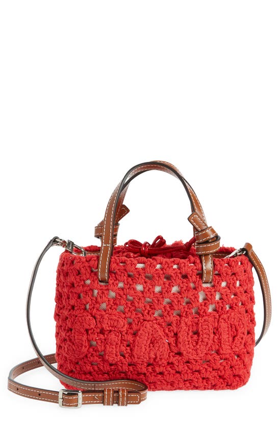 Staud Ria Woven Crossbody Bag In Red ModeSens