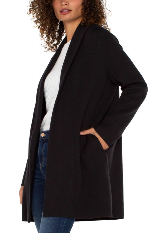 Shop Liverpool Open Front Sweater Coat In Black