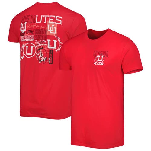IMAGE ONE Men's Red Utah Utes Vintage Through the Years Two-Hit T-Shirt