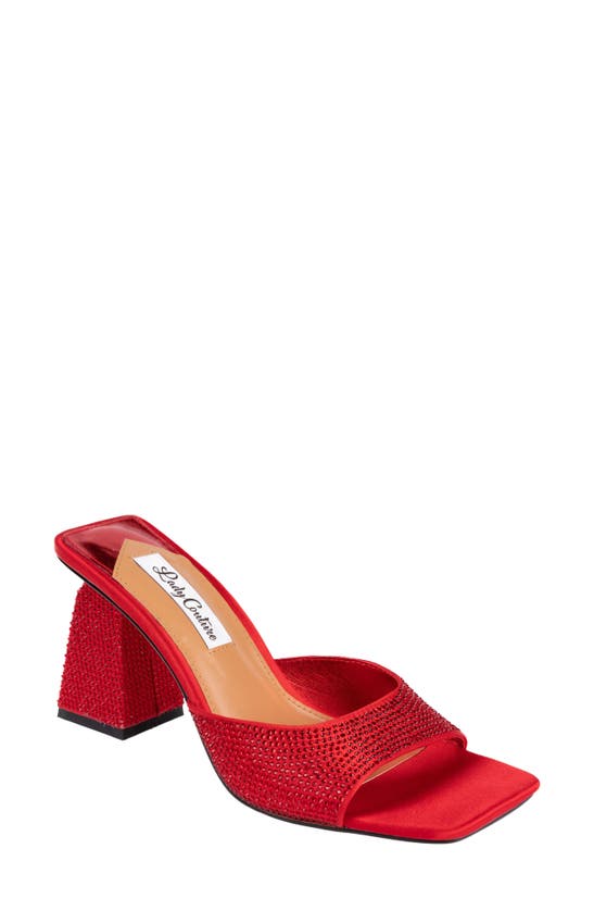Lady Couture Women's Reese Embellished Block Heel Sandals In Red