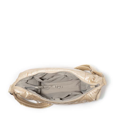 Baggallini Banana Sling Crossbody Shoulder Bag In Champagne Puff