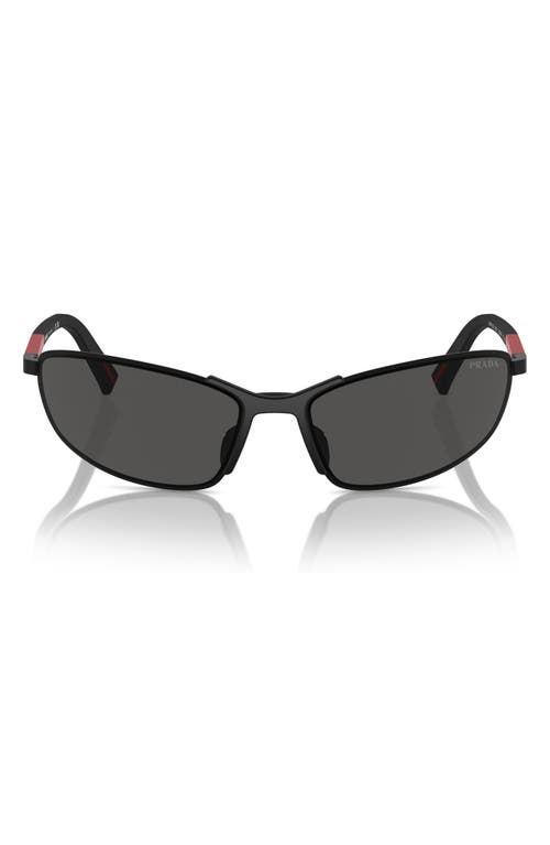 Prada Linea Rossa Matte Black Metal Sunglasses In Matte Black