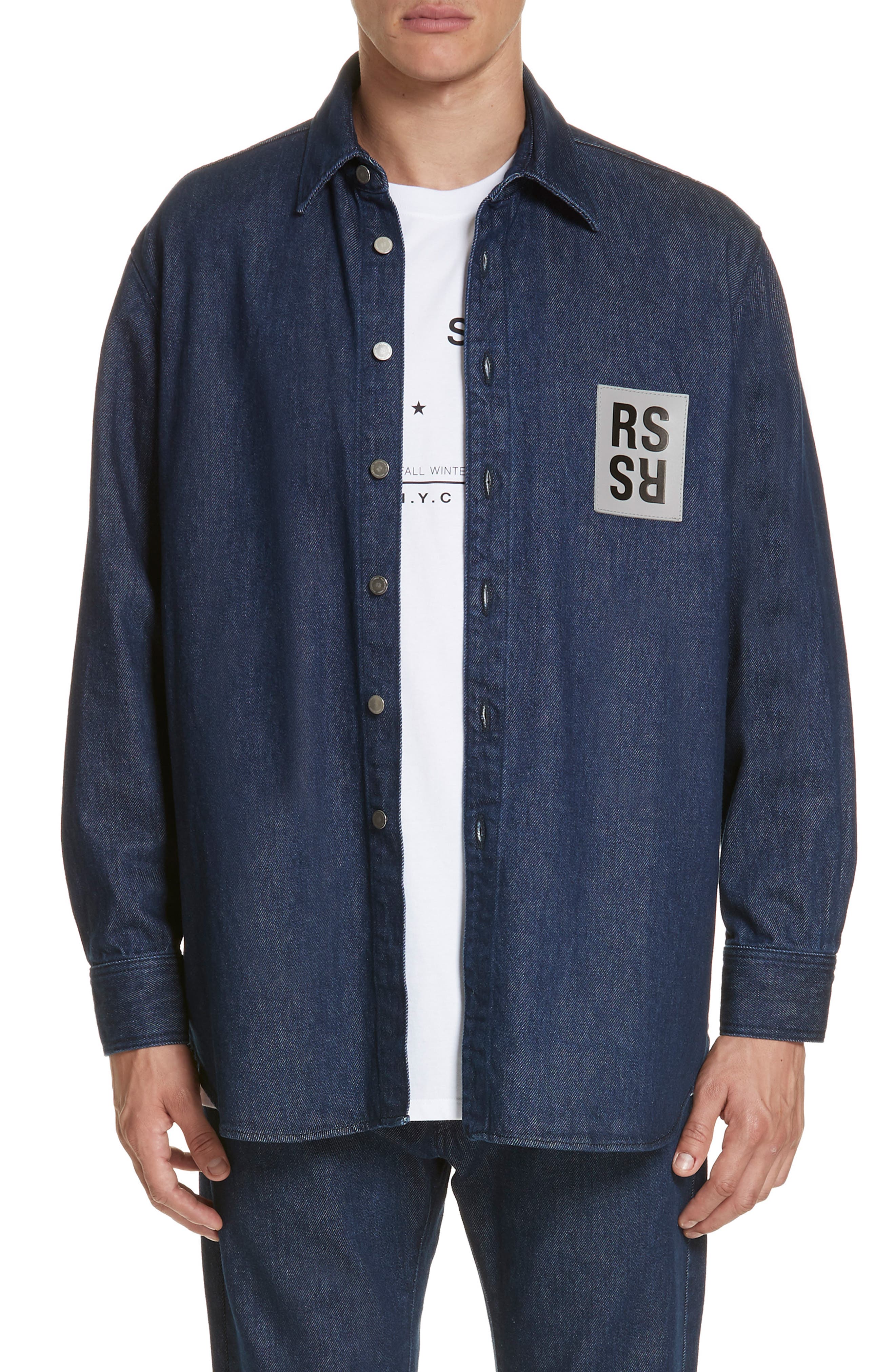 raf simons denim shirt