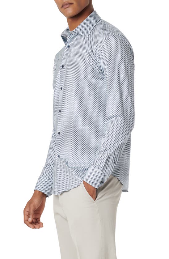 Shop Bugatchi James Ooohcotton® Geo Print Button-up Shirt In Turquoise