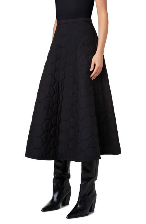 Shop Akris Punto Signature Techno Dot Quilted Midi Skirt In Black