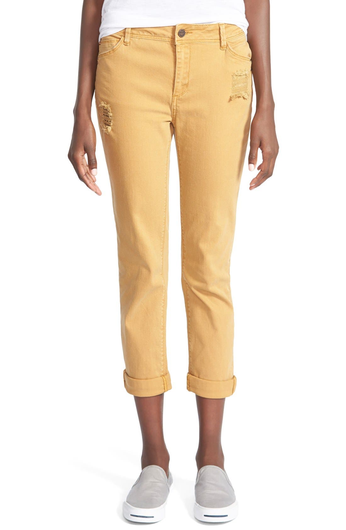 HART Denim 'Ollie' Cuffed Boyfriend Jeans (Mustard) Nordstrom