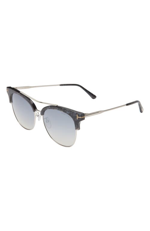 Shop Tom Ford 56mm Round Sunglasses In Black/smoke Mirror