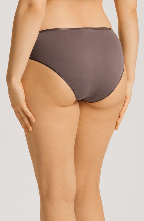 Hanro Seamless Cotton High Cut Briefs In Stonewash