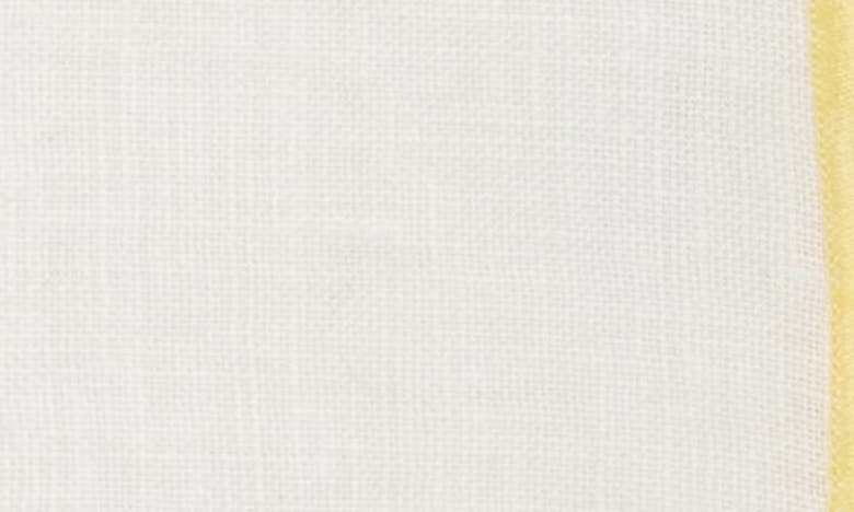 Shop Clifton Wilson White Linen Pocket Square With Yellow Trim