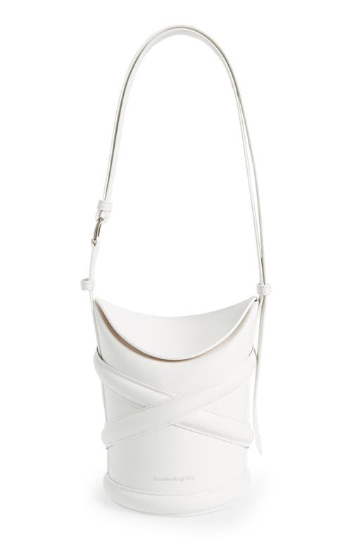 Alexander McQueen Small The Curve Leather Shoulder Bag in White