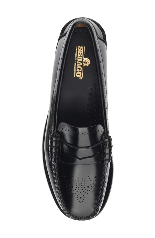 Shop Sebago Dan Perforation Penny Loafer In Black