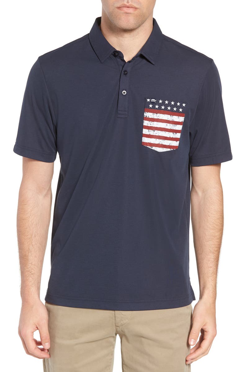 TRAVISMATHEW Travis Mathew Gibli Pocket Polo, Main, color, BLUE NIGHTS