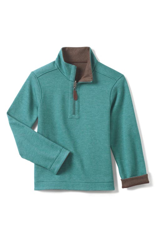 Johnston & Murphy Kids' Reversible Quarter Zip Pullover In Green