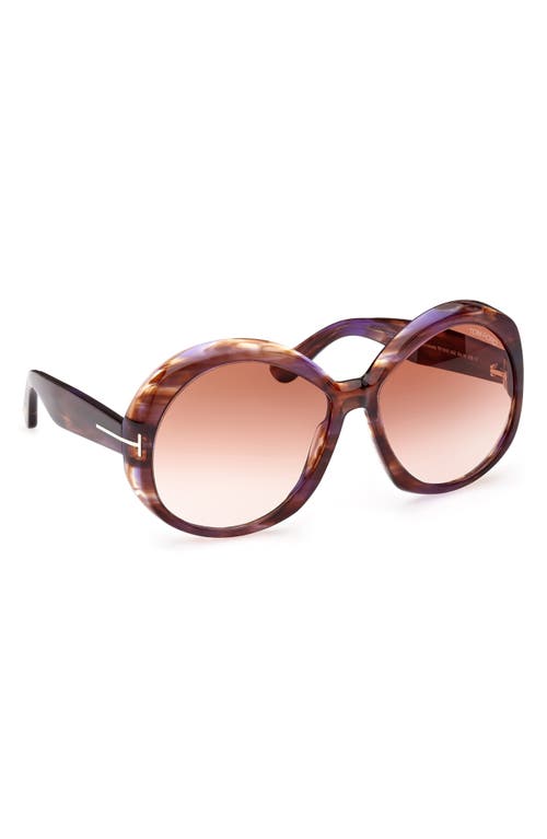 Shop Tom Ford Annabelle 62mm Gradient Oversize Round Sunglasses In Colored Havana/gradient