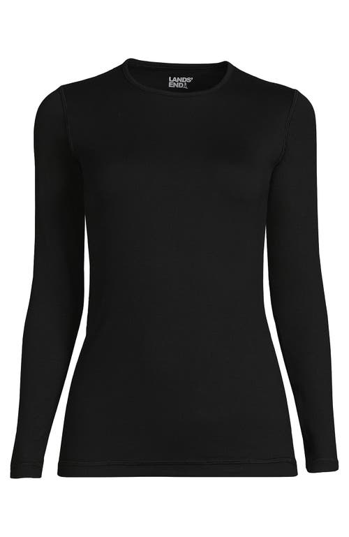 Lands' End Baselayer Cozy Thermaskin Crewneck Top In Black