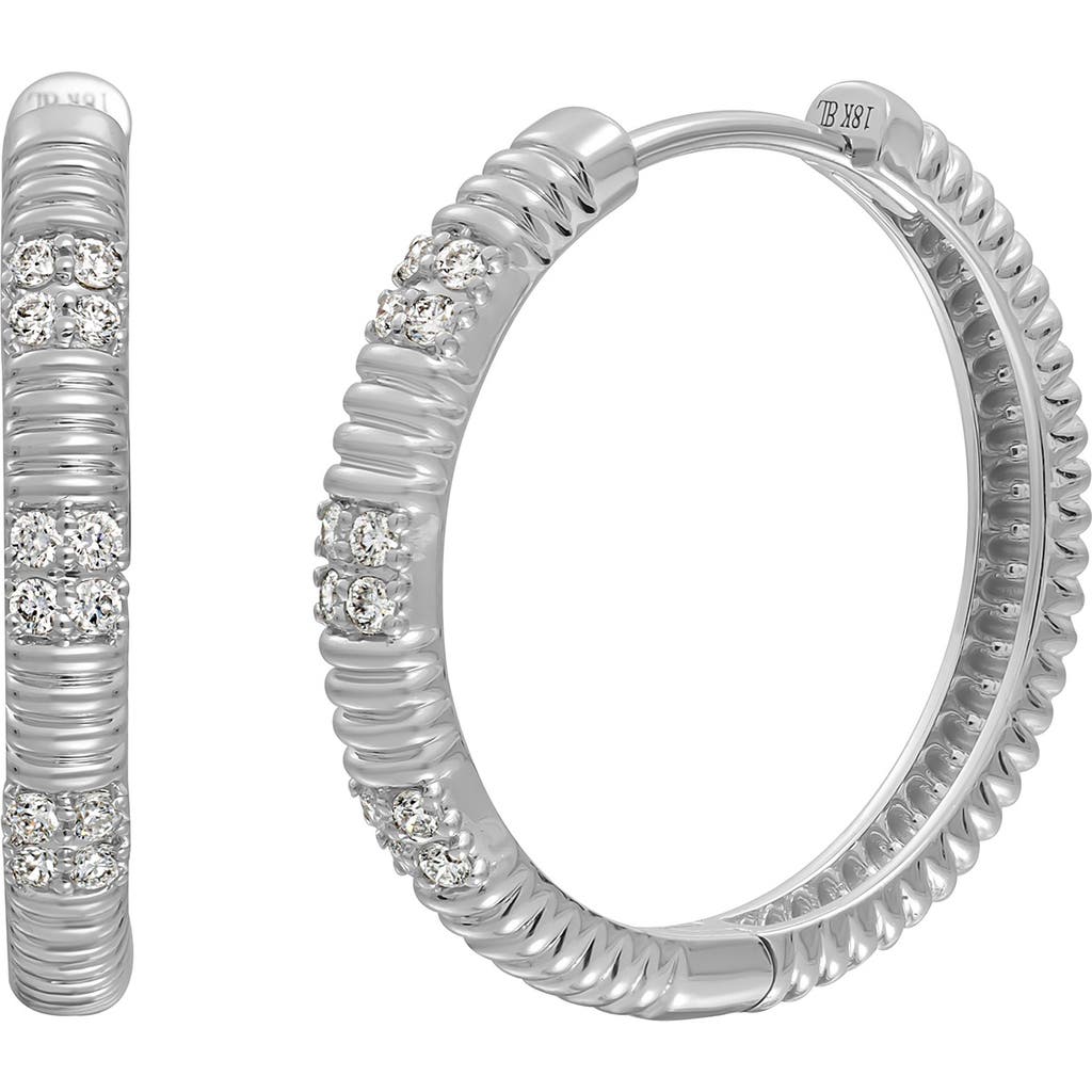 Bony Levy Cleo Diamond Hoop Earrings In 18k White Gold