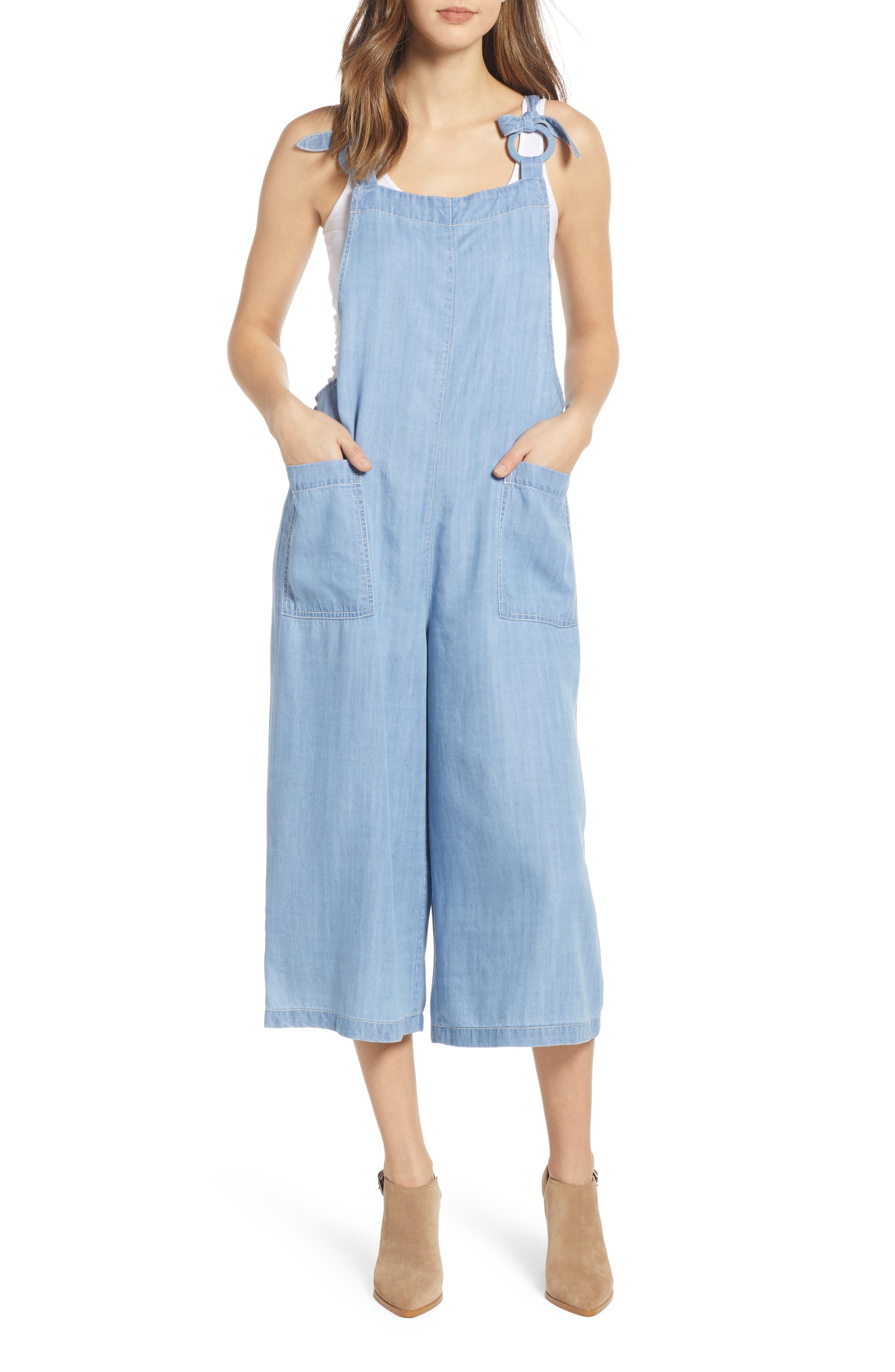 chambray jumpsuit wide leg