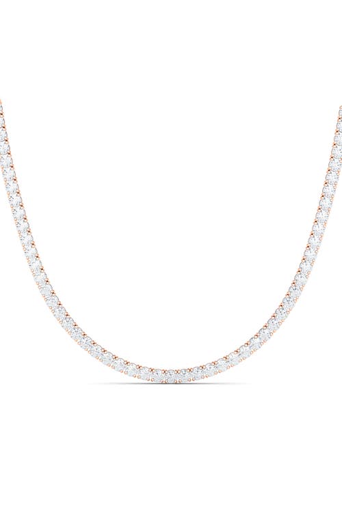 Lab Created Diamond Tennis Necklace in 18K Rose Gold