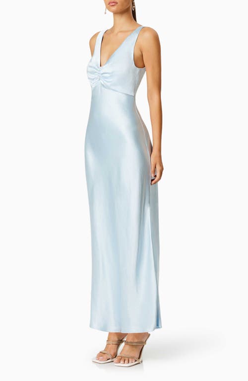 Shop Elliatt Rendevous Sleeveless Satin Gown In Lightblue