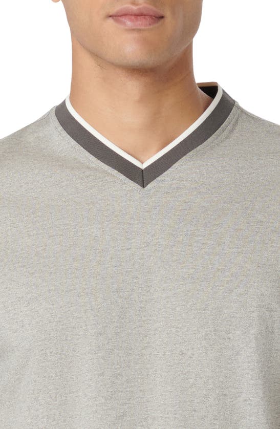 Bugatchi High V-neck T-shirt In Asphalt