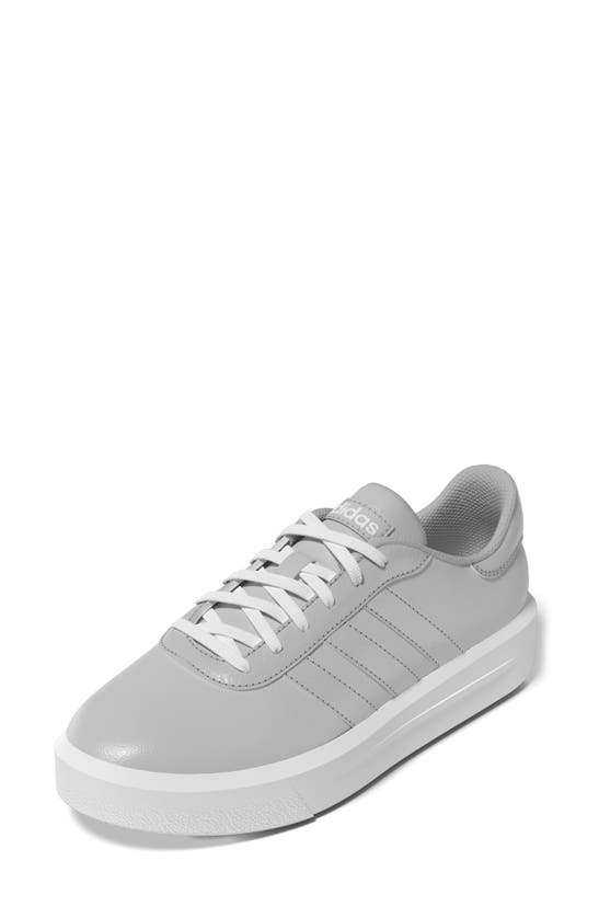 Adidas Originals Court Platform Sneaker In Metallic/ Silver/ White