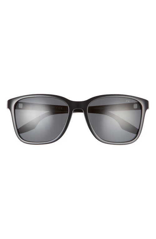 Prada Linea Rossa Prada 57mm Pillow Sunglasses in Black/Dark Grey