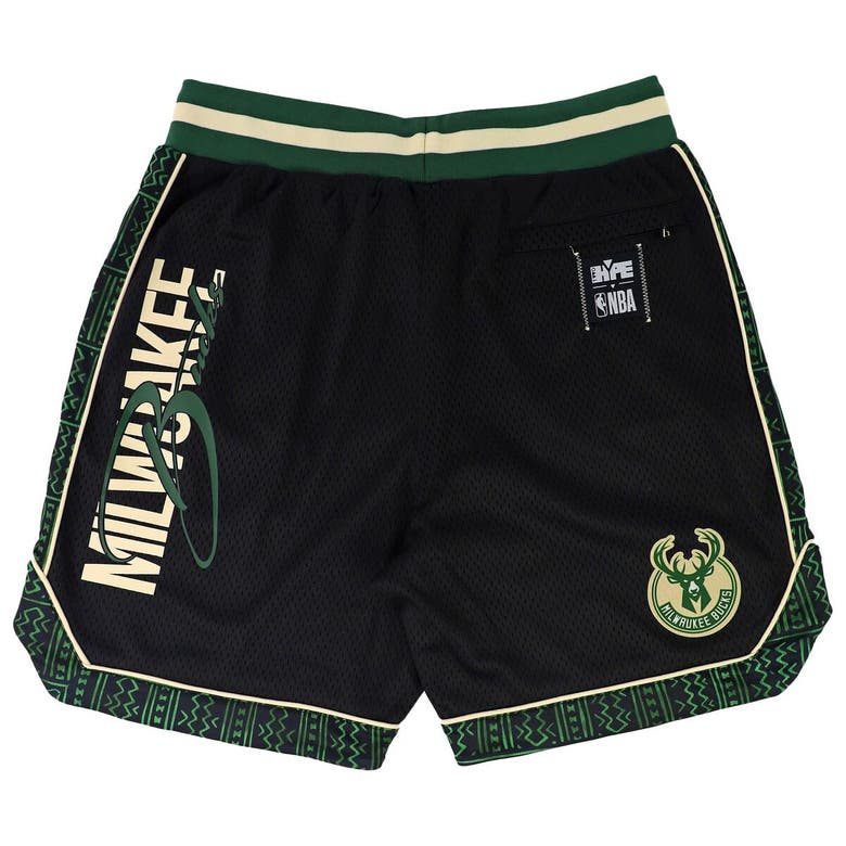 Shop Two Hype Unisex Nba X   Black Milwaukee Bucks Culture & Hoops Double Mesh Shorts