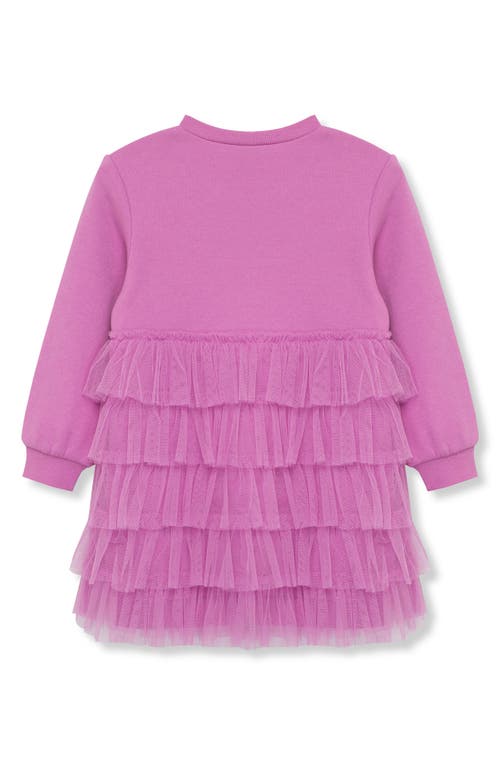 Shop Habitual Kids Kids' Ruffle Sweatshirt Dress In Purple