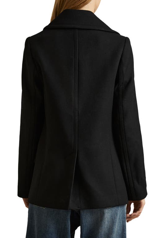 Shop Reiss Lily Double Breasted Wool Blend Coat In Black